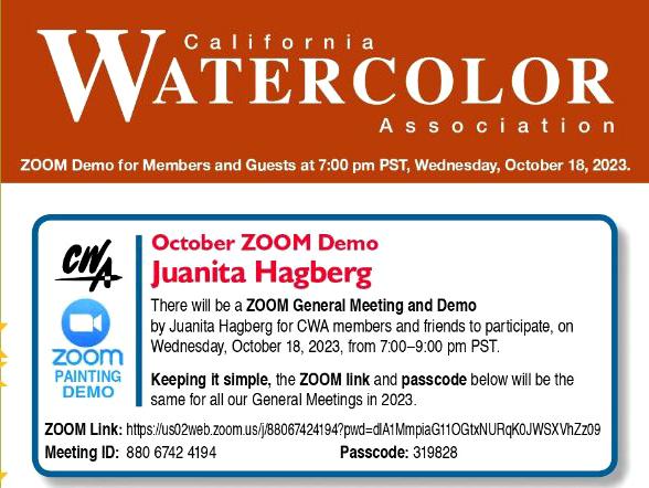 California Watercolor Association October Meeting